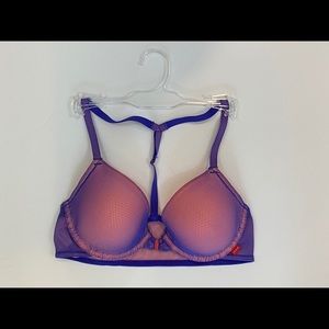 NEW Natori Josie Pink/Purple T-Back Mesh Bra 34B